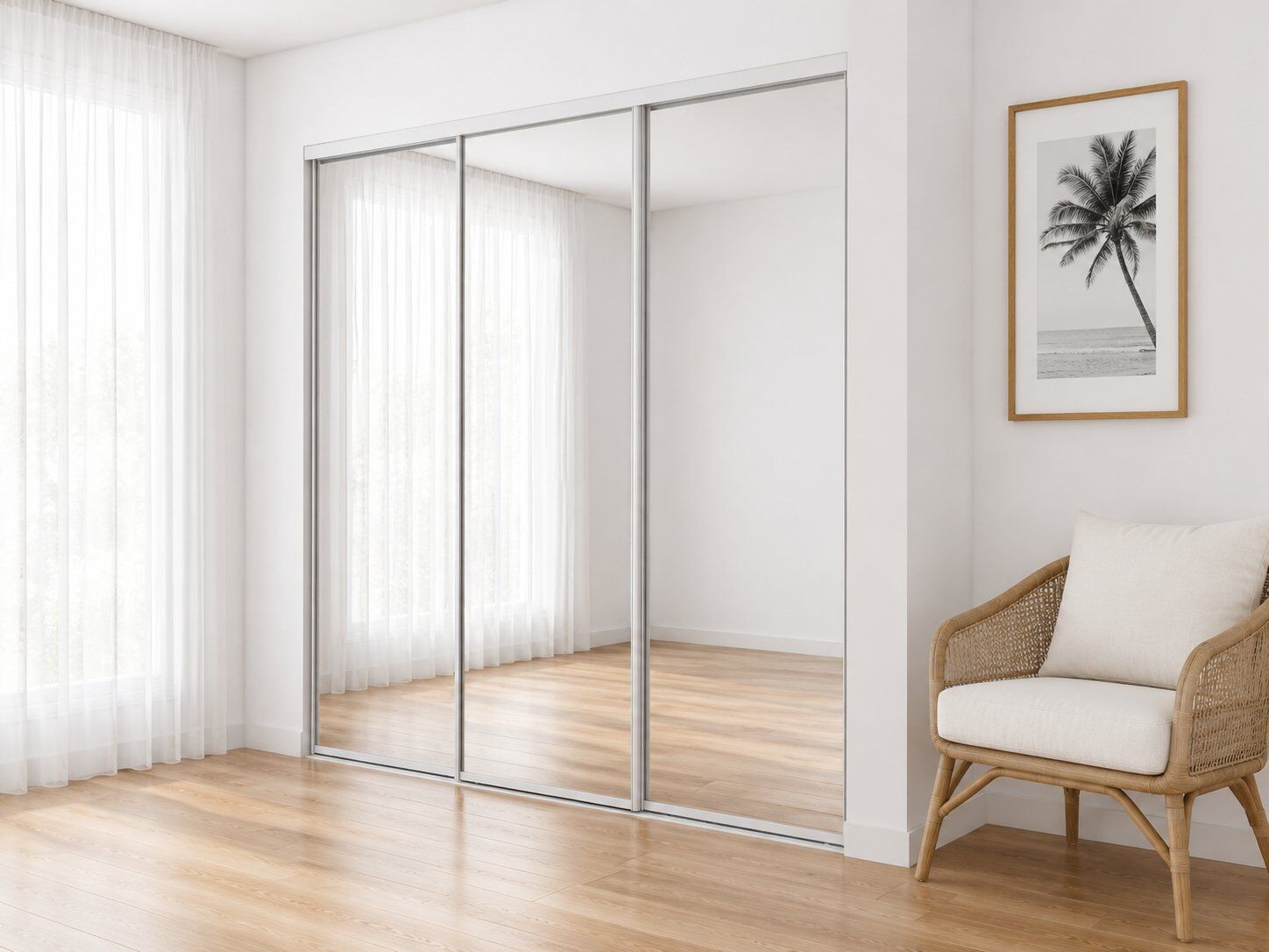 DIY slidinng wardrobe doors with mirror inserts